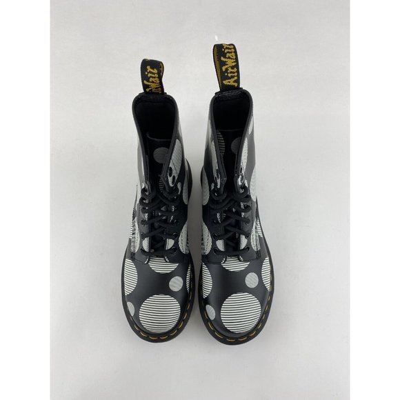 Dr Martens 1460 Black White Polka Dot Smooth Women's Boots Leather 26876009 - Picture 9 of 12
